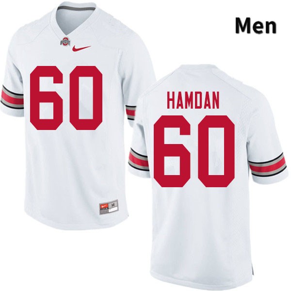Ohio State Buckeyes Zaid Hamdan Men's #60 White Authentic Stitched College Football Jersey
